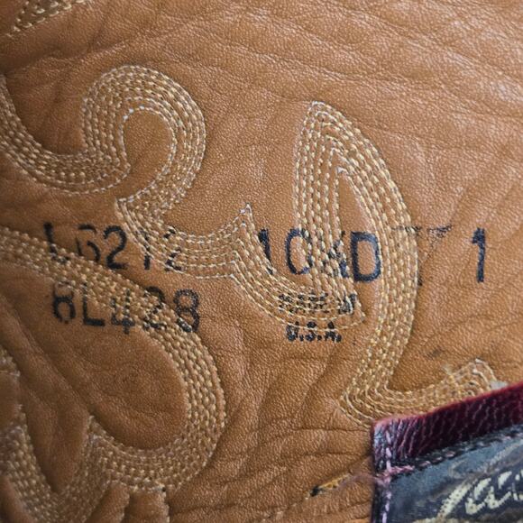 Lucchese Classic Size 10.5 D Full Quill Black Cherry Ostrich Boots Straight Heel main image 7